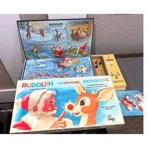 Vintage 1977 Rudolph the Red-Nosed Reindeer Cadaco Board Game Complete